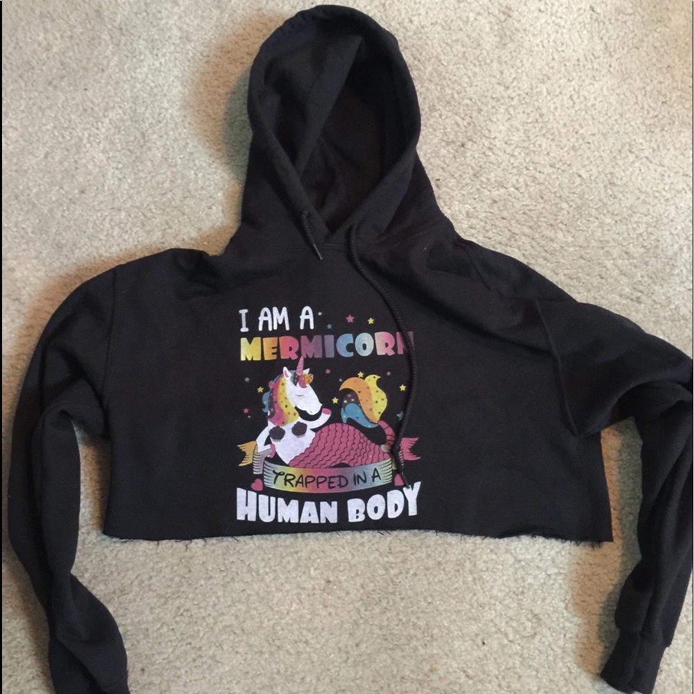 Mermicorn cropped hoodie